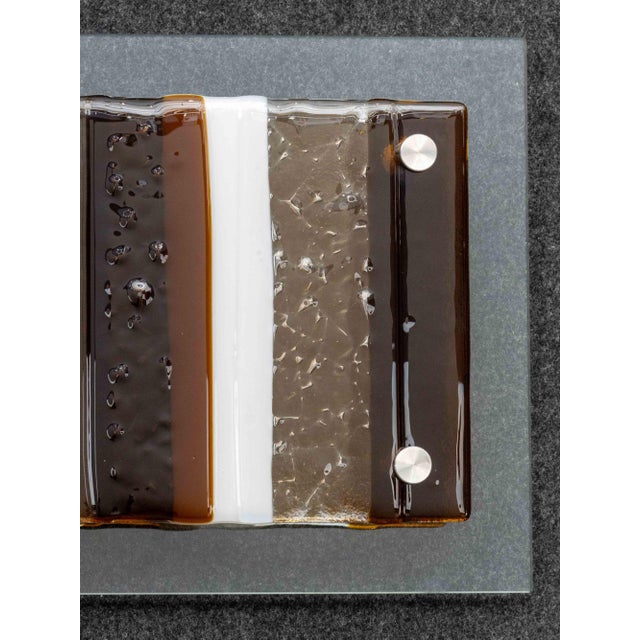 Late 20th Century Modern Art Glass Wave Form Wall Sculpture in Two Pieces For Sale - Image 5 of 12
