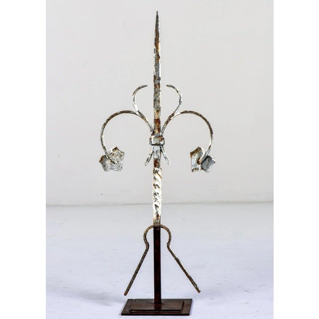Early 20th Century Painted Iron Finial on Stand For Sale - Image 4 of 9