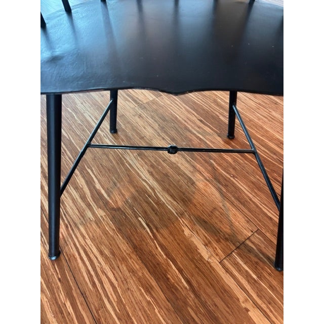 Metal Vintage Wallin Forge Windsor Style Iron Dining Chairs For Sale - Image 7 of 17