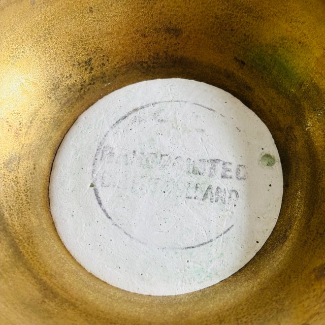 Metal Mid Century Blue Delft Holland Footed Bowl For Sale - Image 7 of 7