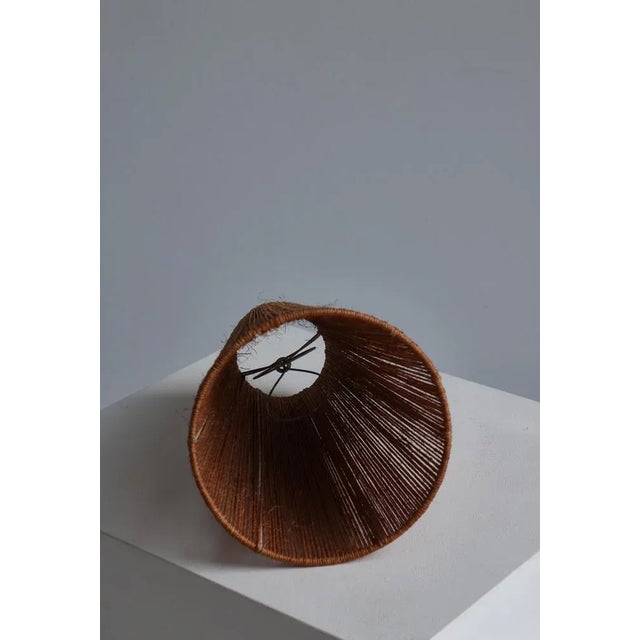 Danish Modern Turned Teakwood and Sisal Table Lamp by Ib Fabiansen, 1950s For Sale - Image 6 of 9