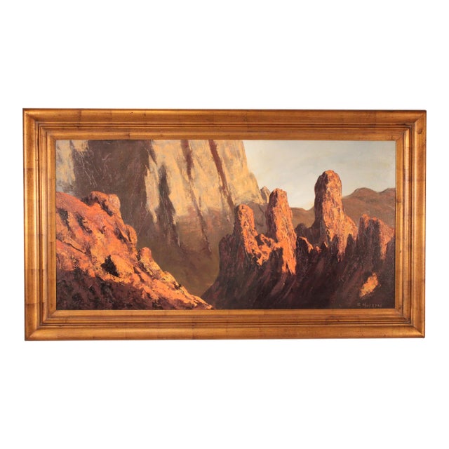 Red Rock Painting by Segundo Huertas (1923-2010) For Sale