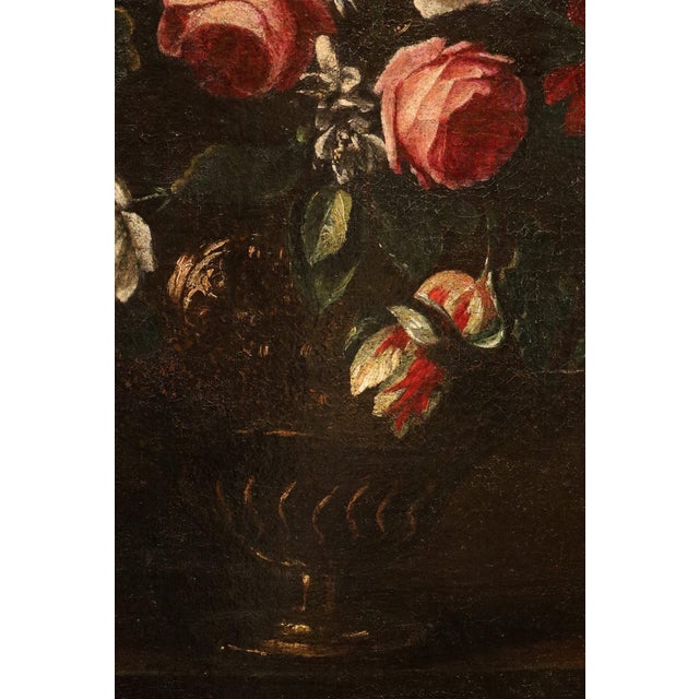 Giovanni Stanchi, Still Life with Vase of Flowers, 1680, Oil on Canvas For Sale - Image 11 of 15