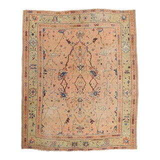 Late 19th Century Turkish Oushak Rug, 11'04 X 13'08 For Sale