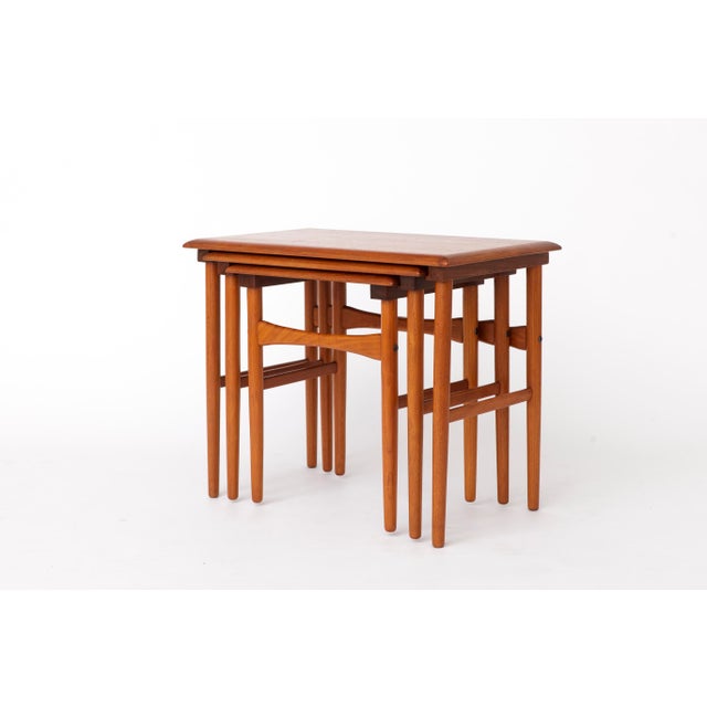 Vintage Danish Teak Nesting Tables, 1970s, Set of 3 For Sale - Image 3 of 10