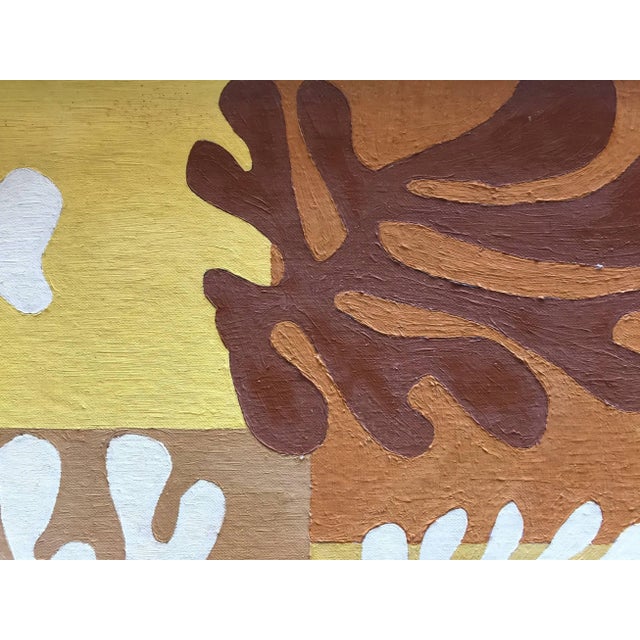 1950s Mid-Century Modern Leaf Acrylic Painting For Sale - Image 4 of 10