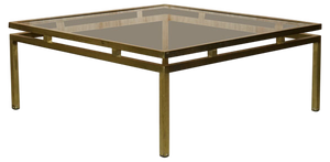 Mid-Century Modern Paris Brass Smoked Glass Coffee Table from Maison Jansen, 1950s