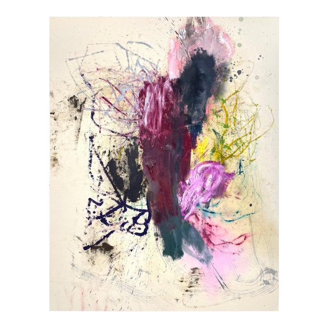 Contemporary Abstract Mixed Media on Canvas "Untitled 114_25" by Ludovic Dervillez For Sale