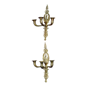 19th Century French Empire Swan Motif Candle Sconce - a Pair