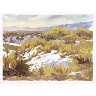 010 - Plein Air-Morrison, CO, 2/9/22 by Judd Mercer | Gouache Landscape with grass and snow. For Sale