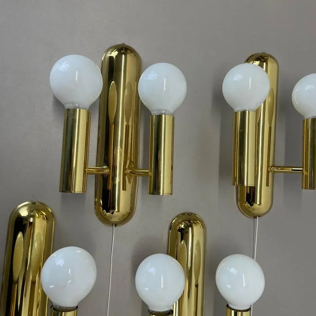 1980s Space Age Brass Wall Lights from Sölken Lights, Germany, 1980s, Set of 2 For Sale - Image 5 of 18