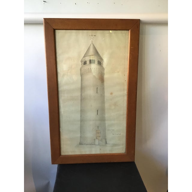 Traditional 1930s Large Drawing of Water Tower at Fort Ethan Allen For Sale - Image 3 of 10