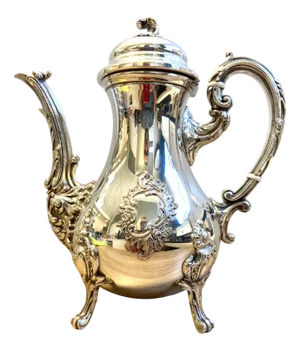 Louis XV Style Rocaille Silver Metal Coffee Pot, 1890s