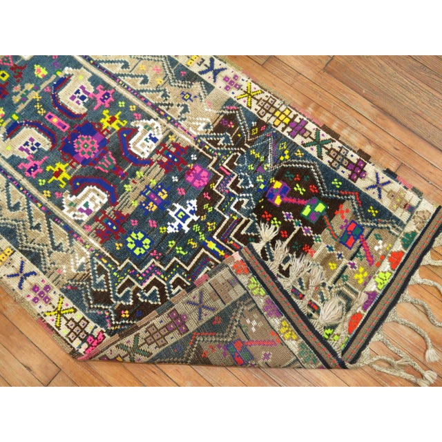 Early 20th Century Funky Turkish Anatolian Runner - 3'4" x 9'8" For Sale - Image 4 of 9