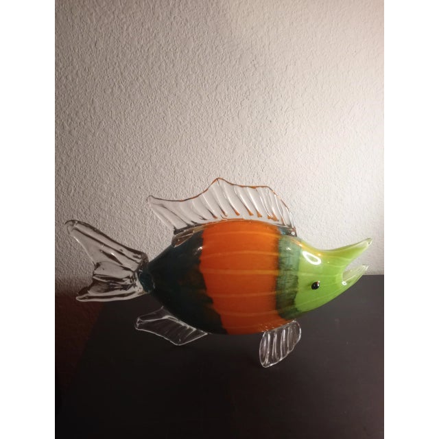Glass 1960s Art Glass Fish Figurine For Sale - Image 7 of 8