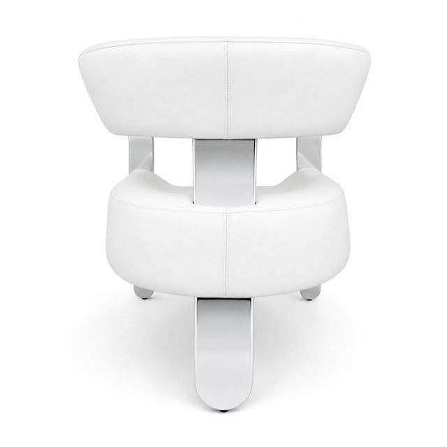 Contemporary Mecca Armchair in Leather and Stainless Steel by Christophe Perichon For Sale - Image 3 of 7