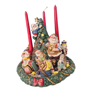Fitz and Floyd Santa's Workshop Christmas Candle Holder Centerpiece