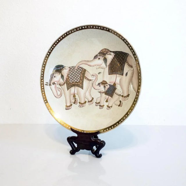 Attractive & sizeable Chinese rosewood easel style display stand that will hold chargers or plates up to 14" diameter x 1...