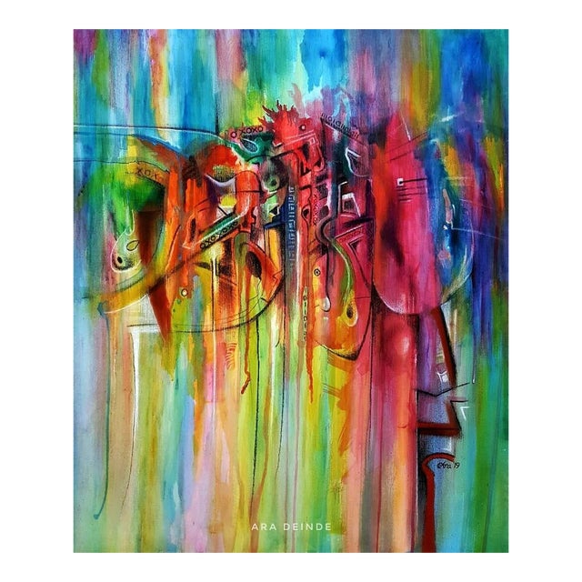 For the Sake of My Sanity, Abstract Painting by Ara Deinde, Unique Contemporary, 21st Century For Sale