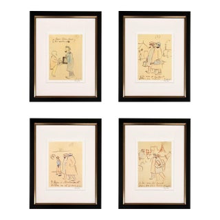 Pablo Picasso Trip to Paris Set of 4 Framed For Sale
