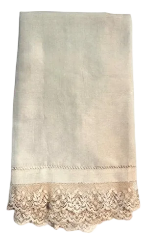 Antique Silk Boudoir Cloth with Handmade Lace, French c.1900  Bridal/Heirloom Keepsake, Marie Antoinette