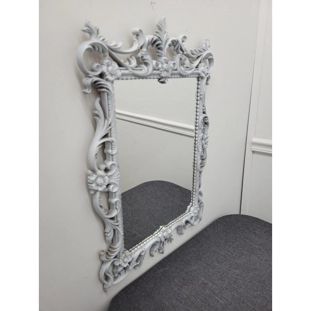 Vintage White Turner Square Wall Mirro For Sale - Image 6 of 10