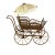 Museum-Quality Late 19th-Century Victorian Wicker Baby Carriage With Original Parasol For Sale