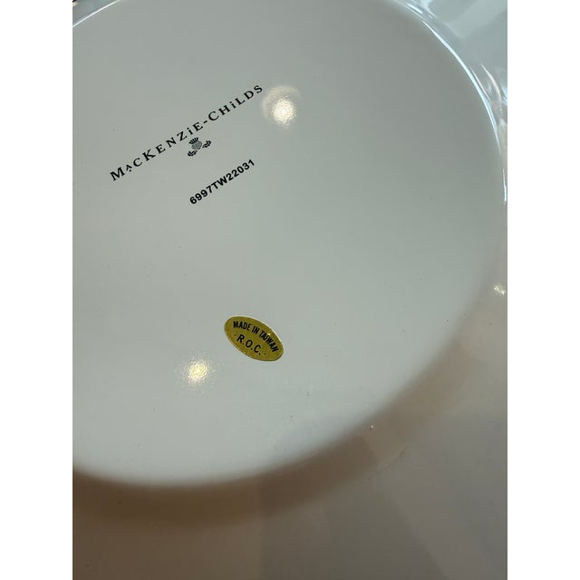 Ceramic Mackenzie Childs Enamelware Sterling Check Dinnerware, Set of Twenty Nine For Sale - Image 7 of 12