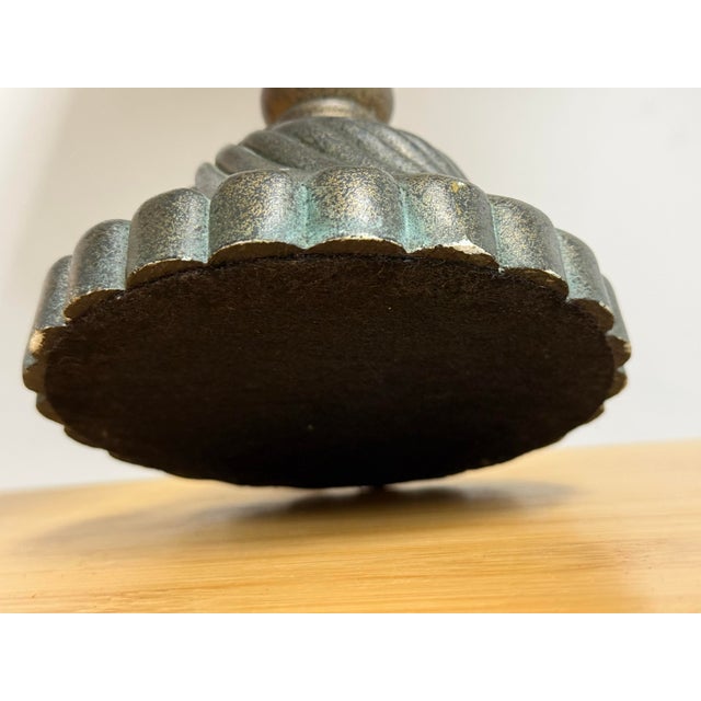 Traditional Patinated Fluted Base Table Lamps, Pair For Sale - Image 11 of 12