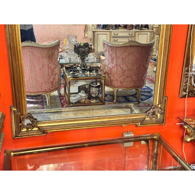 Napoleon III Gilded Mirror with Bronze Garlands, 1860-1870 For Sale - Image 5 of 8