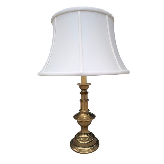 Mid 20th Century Solid Brass Stiffel Office Desk Lamps- A Pair For Sale In Charlotte - Image 6 of 16