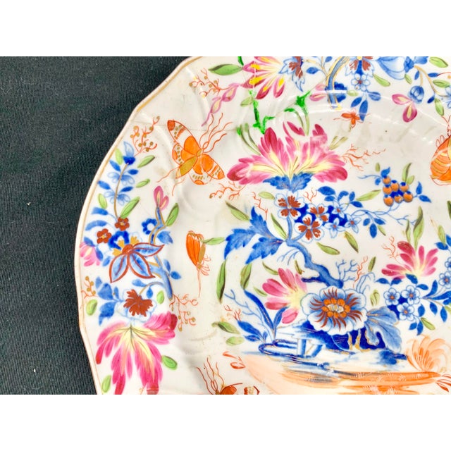 Antique Hand Painted Floral Decorative Plate For Sale - Image 4 of 13