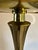 1950s Vintage 1950s Brass Torchiere Floor Lamp With Wood Stem and Tulip Shade For Sale - Image 5 of 10