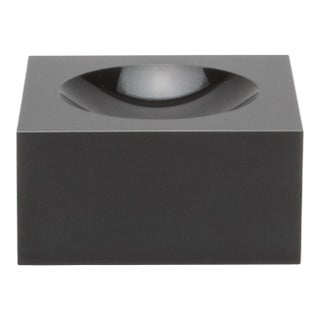 Crystal Black Convex Bowl by Ka Glass For Sale