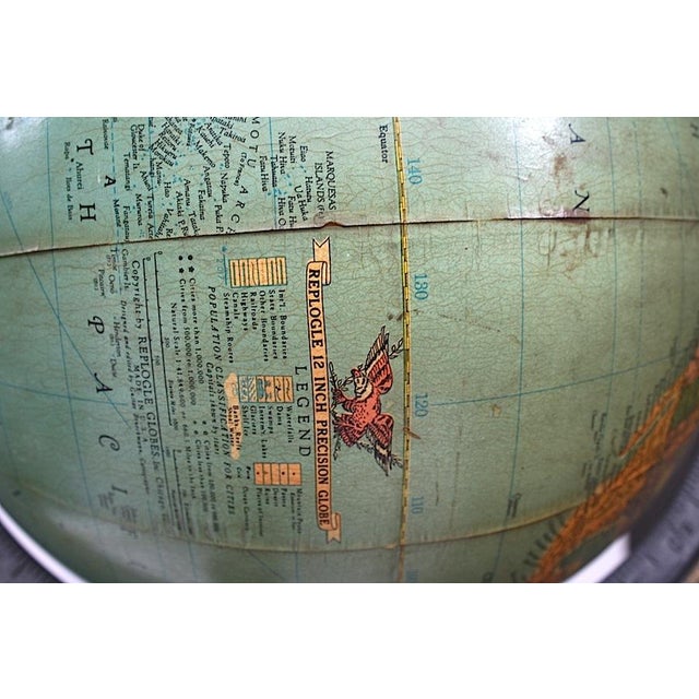 Vintage 1940s World Globe on Duncan Phyffe Style Floor Stand For Sale - Image 11 of 17
