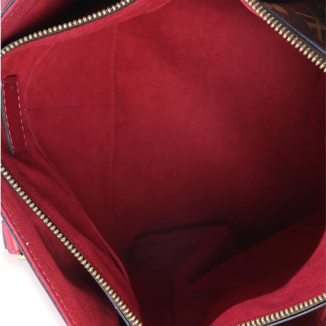 Brown Bordeaux Monogram Canvas Flower Zipped Tote PM For Sale - Image 8 of 8