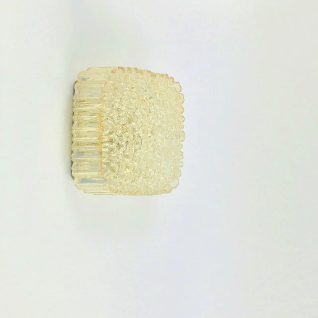 Glashütte Limburg Mid-Century Amber Bubble Glass Flush Mount or Wall Lamp by Helena Tynell for Limburg, Germany, 1970s For Sale - Image 4 of 9