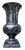 Contemporary Vintage Large Sculptural Black Marble Urn Vase on Plinth Base | 17.5” For Sale - Image 3 of 9