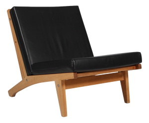 GE-370 Lounge Chair in Oak Frame and Leather by Hans J. Wegner for Getama, Denmark, 1960s