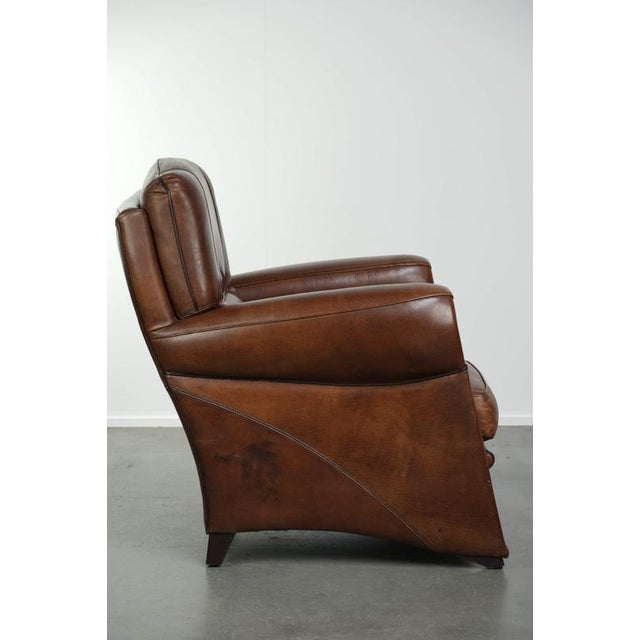 Vintage Art Nouveau Sheepskin Armchair For Sale - Image 3 of 14