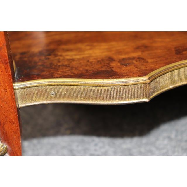 19th C French Louis XV Style Bronze Ormolu Mounted Two Tier End Table For Sale - Image 11 of 14