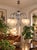 Metal Art Deco Five-Light Chrome Chandelier with Etched Glass Globes, 1940s For Sale - Image 7 of 8