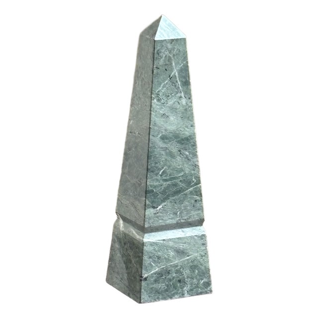10" Neoclassical Style Green Marble Obelisk For Sale