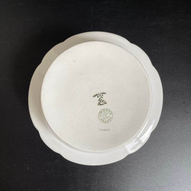 Early 20th Century Antique Limoges Rose Swag Souffle Dish With Gold Accents by Charles Ahrenfeldt For Sale - Image 5 of 10