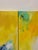 Set of 3 Modern Abstract Paintings Yellow Green Blue Wall Art Acrylic on Canvas For Sale - Image 15 of 16