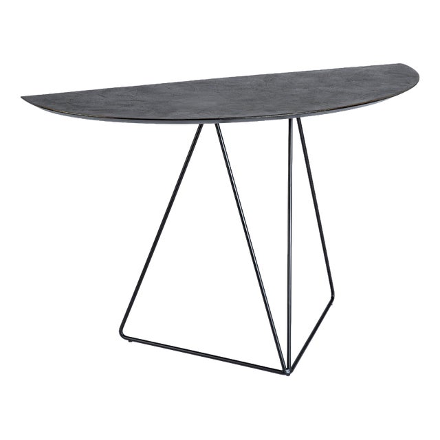 Stone Bronze Lama Semi-Ellipse 45120 Console Table by Disain1971 For Sale