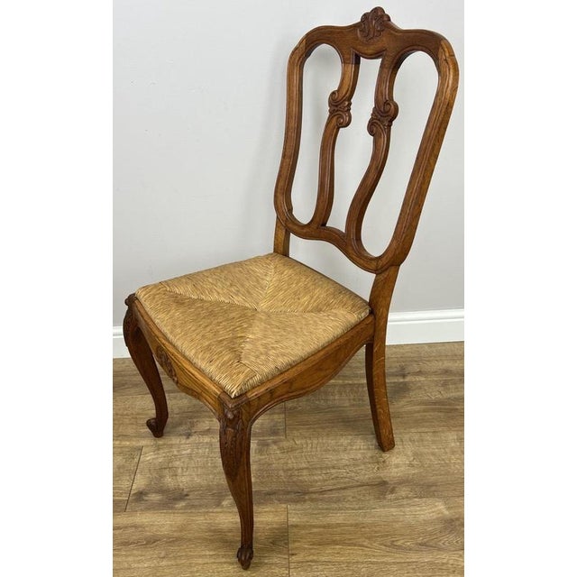 Vintage French Dining Chairs in Oak, Set of 8 For Sale - Image 11 of 14