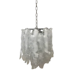 Italian Murano Glass Chrome Metal Frame Sputnik Chandelier