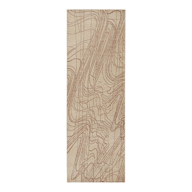 Beige Rug & Kilim’s Contemporary Sketch Rug in Beige and Brown, 5x7 For Sale - Image 8 of 8