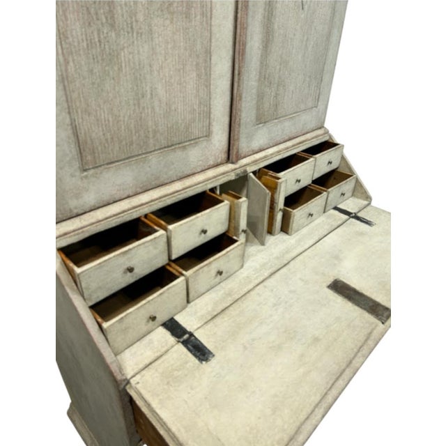 Early 19th C. Swedish Secretary With Original Hardware For Sale - Image 6 of 9